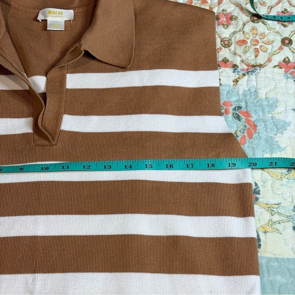Maeve Stripe Collared Sleeveless Sweater Vest Medium - Picture 8 of 12